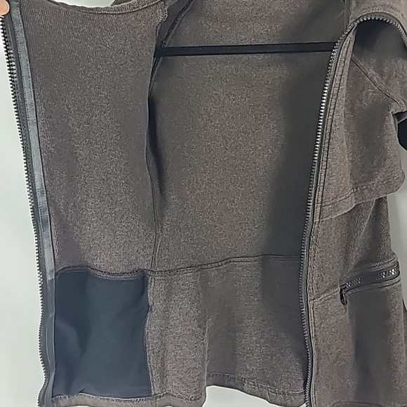 Lululemon Over The Top Jacket Heathered Fox Brown Asymetrical Sz 4? RARE UNICORN - Picture 8 of 9
